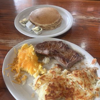 The Beachcliff Diner - Steak and eggs combo with pancakes - Diners Near Me - Lorain, Ohio