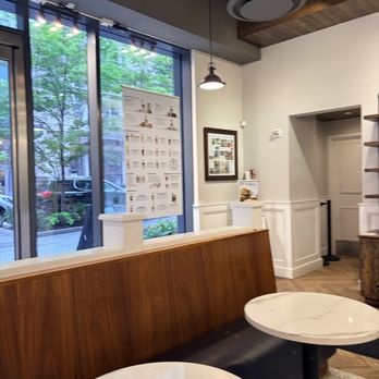 MilkShake Factory Downtown - Entrance area with menu outside/inside - Desserts Near Me - Pittsburgh, Pennsylvania
