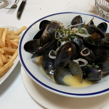 Petit Trois - Mussels Mariniere with a side of frites - French Near Me - Sherman Oaks, California