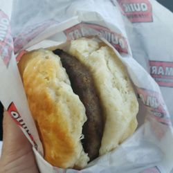 Whitt's Barbecue - Sausage and biscuits sandwich