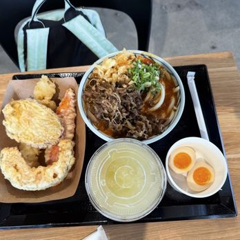 Marugame Udon - Beef Tomatama Curry Udon, and tempura - Japanese Near Me - Chino Hills, California Marugame Udon - Beef Tomatama Curry Udon, and tempura - Japanese Near Me - Chino Hills, California