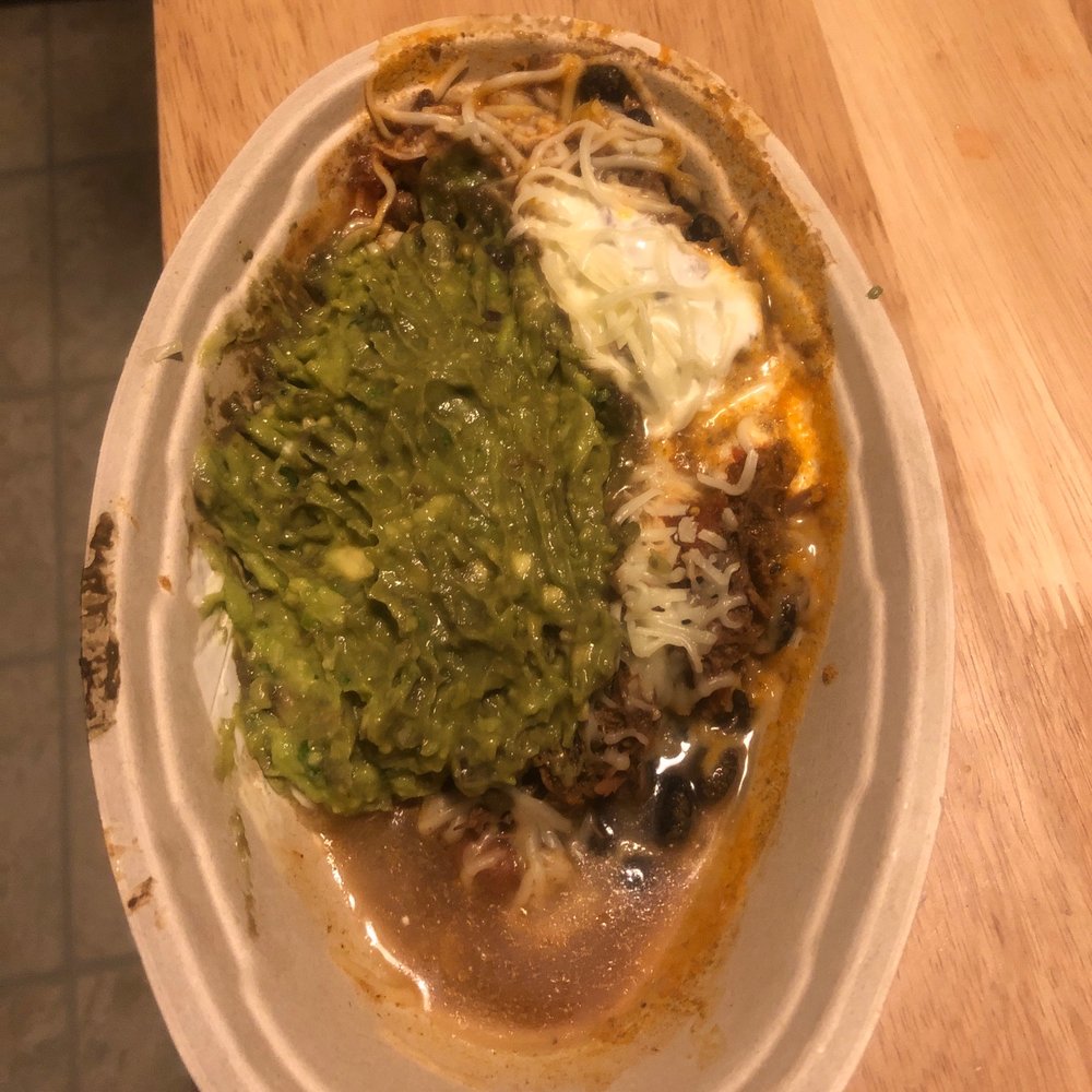 Chipotle Mexican Grill - Chicken Burrito Bowl with guac, black and retried beans, cheese, quest blanco. - Mexican Near Me - Middletown, Rhode Island Chipotle Mexican Grill - Chicken Burrito Bowl with guac, black and retried beans, cheese, quest blanco. - Mexican Near Me - Middletown, Rhode Island