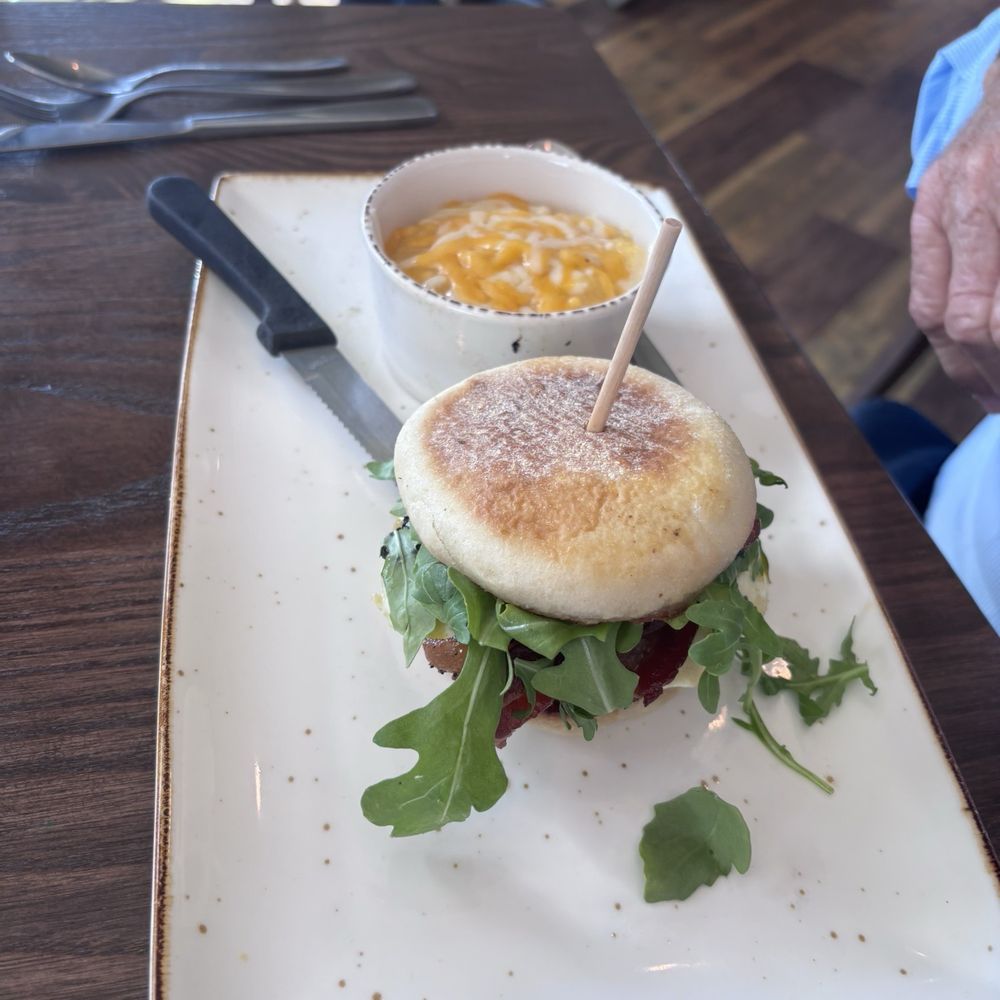 Million dollar sandwich with cheesy grits - sooooo good