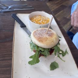 Million dollar sandwich with cheesy grits - sooooo good Million dollar sandwich with cheesy grits - sooooo good