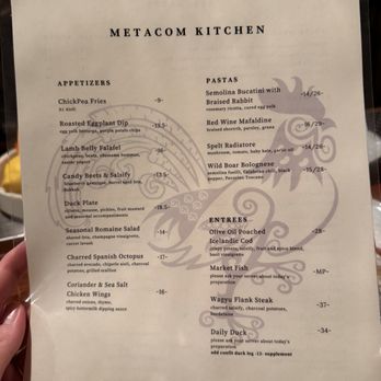Metacom Kitchen - Dinner menu - New American Near Me - Warren, Rhode Island