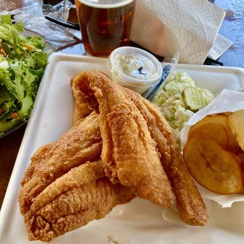 City Drive-In - Flounder platter includes coleslaw, potatoes, salad, and hush puppies - Burgers Near Me - Spruce Pine, North Carolina City Drive-In - Flounder platter includes coleslaw, potatoes, salad, and hush puppies - Burgers Near Me - Spruce Pine, North Carolina