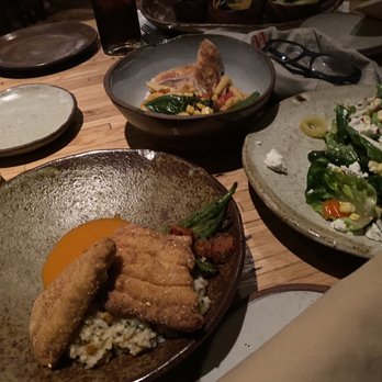 Husk - Cornmeal Dusted NC Catfish , Geechie Boy Grits, vertical roots, NC chicken - American Near Me - Charleston, South Carolina