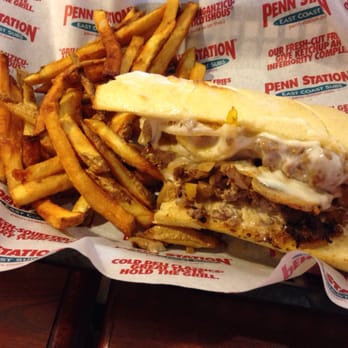 Penn Station East Coast Subs - Philly cheesesteak sub with fries - American Near Me - Monroeville, Pennsylvania Penn Station East Coast Subs - Philly cheesesteak sub with fries - American Near Me - Monroeville, Pennsylvania