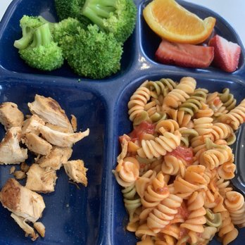 Pita Jungle - Kids meal. Pasta, chicken, broccoli and fruit - New American Near Me - Phoenix, Arizona Pita Jungle - Kids meal. Pasta, chicken, broccoli and fruit - New American Near Me - Phoenix, Arizona