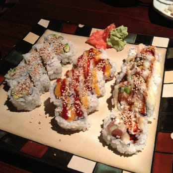 Okoman Sushi Restaurant - Left to right, real crab roll, spicy tuna roll and house roll. So good! - Japanese Near Me - Burnaby, British Columbia Okoman Sushi Restaurant - Left to right, real crab roll, spicy tuna roll and house roll. So good! - Japanese Near Me - Burnaby, British Columbia