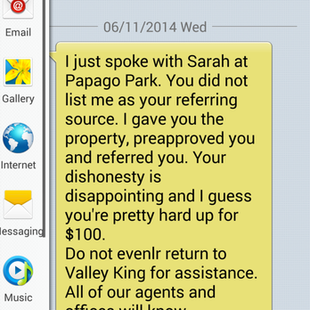 Valley King Properties - I WOULDN'T RECOMMEND VKP after receiving this msg from MARY who is very unprofessional. When I called she hung up in my face! - Apartments Near Me - Tempe, Arizona
