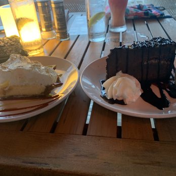 Deep Oceanfront Restaurant and Bar - Beachcomber Resort - Key lime pie and chocolate cake - Seafood Near Me - Pompano Beach, Florida Deep Oceanfront Restaurant and Bar - Beachcomber Resort - Key lime pie and chocolate cake - Seafood Near Me - Pompano Beach, Florida