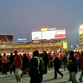 Levi's Stadium - View just past the blue-lit escalators - Stadiums & Arenas Near Me - Santa Clara, California Levi's Stadium - View just past the blue-lit escalators - Stadiums & Arenas Near Me - Santa Clara, California