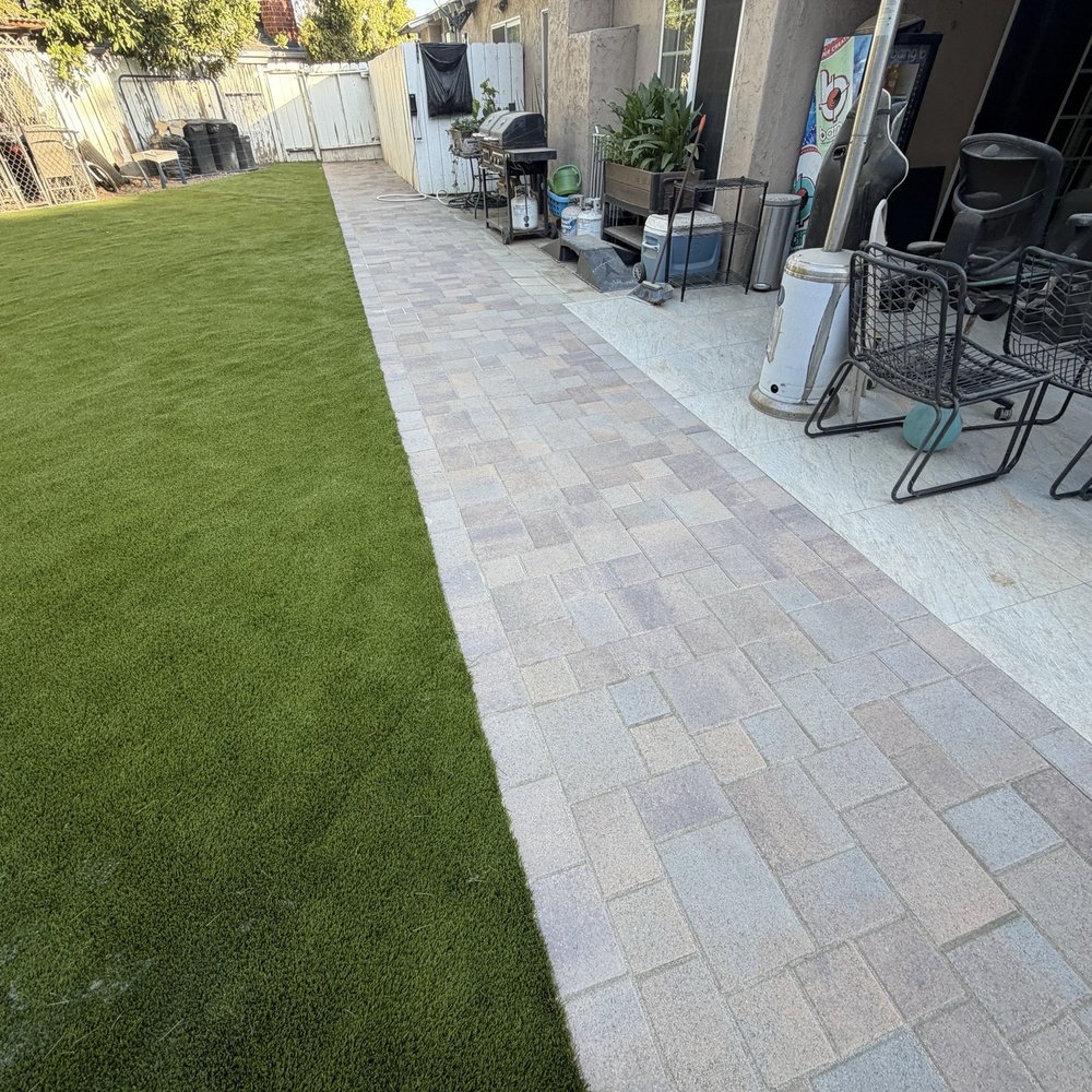 Backyard- turf and pavers