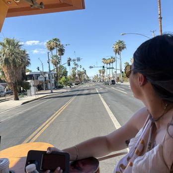 Social Cycle - Bride enjoying the Palms Springs strip! - Party Bike Rentals Near Me - Palm Springs, California Social Cycle - Bride enjoying the Palms Springs strip! - Party Bike Rentals Near Me - Palm Springs, California