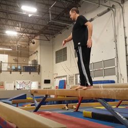 Twisters Gymnastics Club - Who says men can't do beam (I envy those adidas pants!)