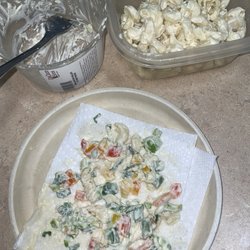 DeCicco & Sons - Harrison - Soaking wet peppers in mayo, which was supposed to be macaroni salad from their deli dept!