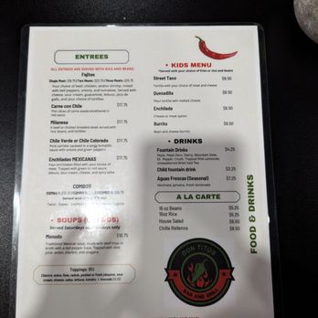 Don Titos Bar & Grill - Menu 8/8/2024 - Tacos Near Me - Denair, California