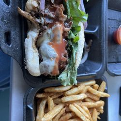 Children's Hospital Cafeteria - Philly cheesesteak and fries.