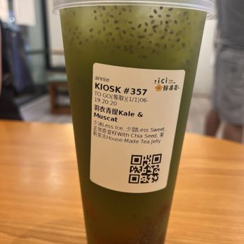 ICI Tea Drinks - Must order!! Kale & Muscat-羽衣青提 - Bubble Tea Near Me - San Gabriel, California