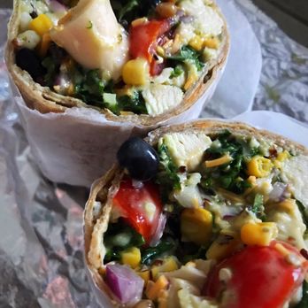 DICED Salads, Wraps & Bowls - West Cary - Southwest Crunch in a whole wheat wrap with grilled chicken and cilantro lime vinaigrette - definitely as good as it looks! - Gluten-Free Near Me - Cary, North Carolina