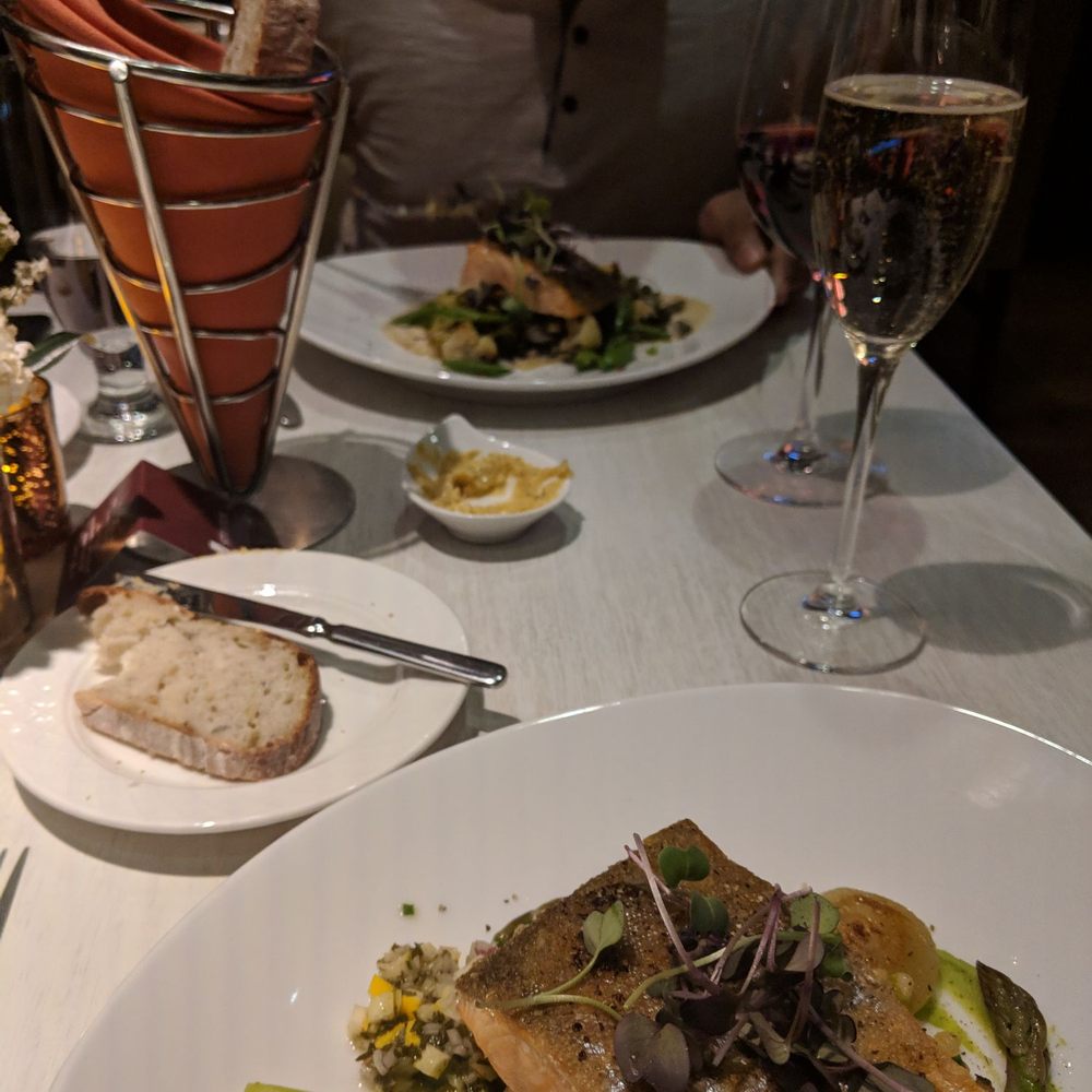 Catch of the day, Salmon and bread basket