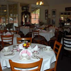 Moments & Memories Tea Room - Inside of the tearoom. Set for Mother's day High Tea