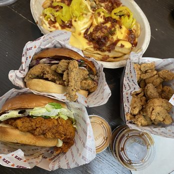 Big Chicken - Uncle Jerome (bottom), Shaq Attack (top) dirty fries & popcorn chicken! - Chicken Shop Near Me - Renton, Washington Big Chicken - Uncle Jerome (bottom), Shaq Attack (top) dirty fries & popcorn chicken! - Chicken Shop Near Me - Renton, Washington