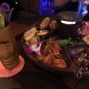 Three Dots and A Dash - Anaconda cocktail + Captain Dino's Pu Pu Platter - Asian Fusion Near Me - Chicago, Illinois Three Dots and A Dash - Anaconda cocktail + Captain Dino's Pu Pu Platter - Asian Fusion Near Me - Chicago, Illinois