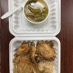 Mama Lucy's Kitchen - 2 entree plate, half half rice pancit