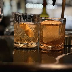 Apothecary Lounge - Old Fashioned on the left, The Mortician on the right.