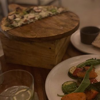 La Rustica Mita - Octopus pizza and a side of delicious grilled vegetables - Pizza Near Me - Punta de Mita, NAY