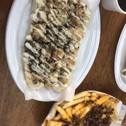 a hot dog and fries