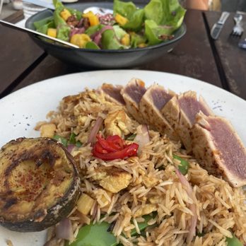 Stiltsville Fish Bar - Tuna with pineapple fried nice - Seafood Near Me - Miami Beach, Florida
