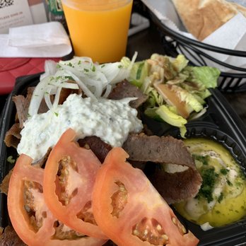 Sinya Mediterranean Grill - Gyro Entree and Mango juice - Mediterranean Near Me - Chicago, Illinois Sinya Mediterranean Grill - Gyro Entree and Mango juice - Mediterranean Near Me - Chicago, Illinois