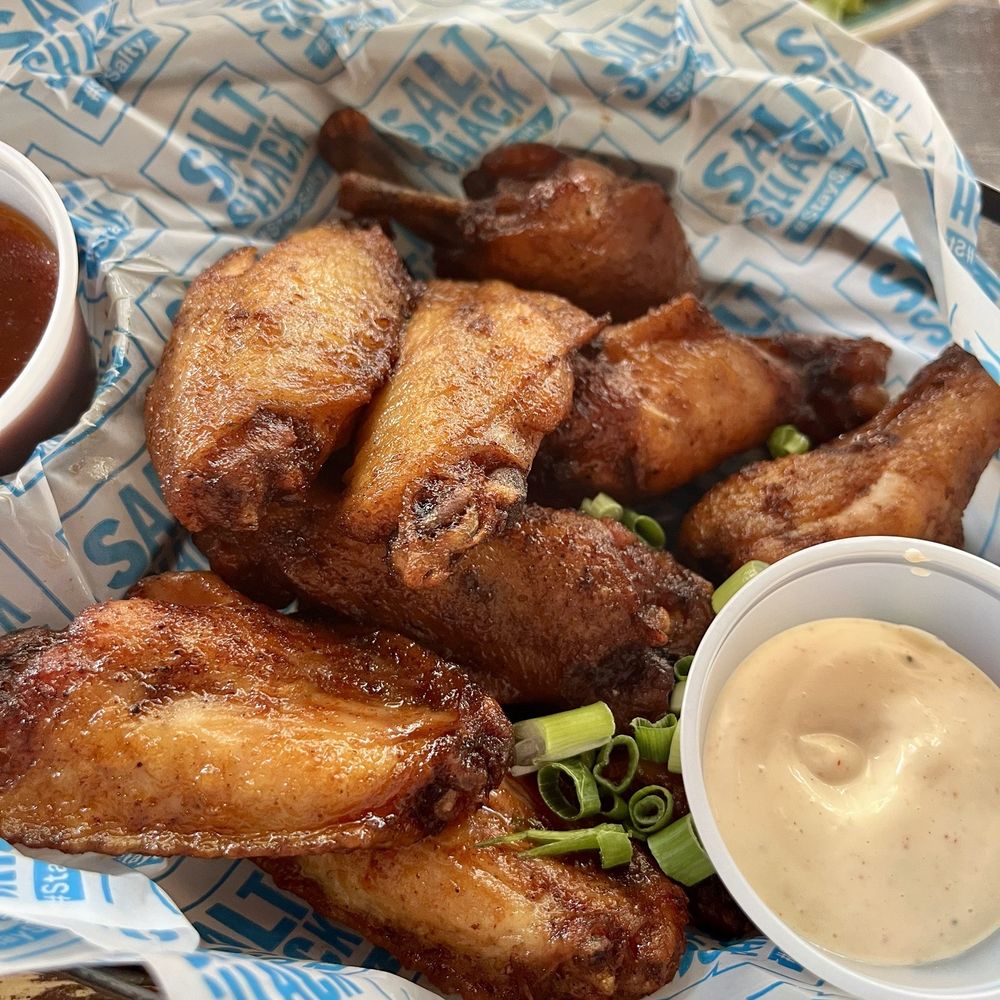 Salt Shack - Shack wings: Ten wings with Salt Shack sauce on the side. Tasty! - Seafood Near Me - Clermont, Florida Salt Shack - Shack wings: Ten wings with Salt Shack sauce on the side. Tasty! - Seafood Near Me - Clermont, Florida