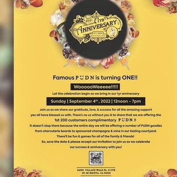 Famous Pudn - One year celebration-Sept 4 2022 - Desserts Near Me - Murrieta, California Famous Pudn - One year celebration-Sept 4 2022 - Desserts Near Me - Murrieta, California