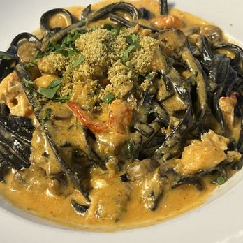 Massimo Restaurant - Squid ink pasta with lobster (no peas!) - Italian Near Me - Providence, Rhode Island Massimo Restaurant - Squid ink pasta with lobster (no peas!) - Italian Near Me - Providence, Rhode Island