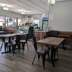 The simple but clean dining room.