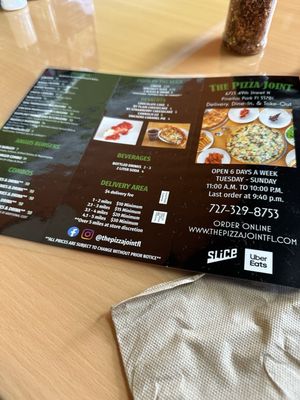 Menu photo 1 The Pizza Joint Pinellas Park, FL