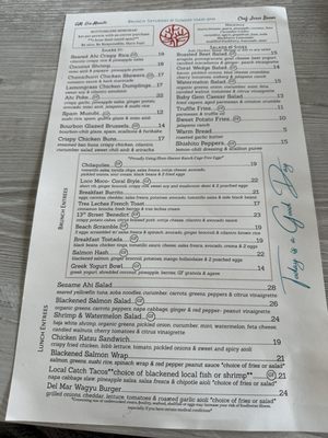 Menu photo 6 Coral Del Mar Del Mar, CA