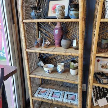 Catalinas - a wicker bookcase and a wicker shelf - Coffee & Tea Near Me - Alamogordo, New Mexico