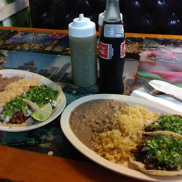 Two taco dinners: one pastor, one steak. $15 total. Two taco dinners: one pastor, one steak. $15 total.