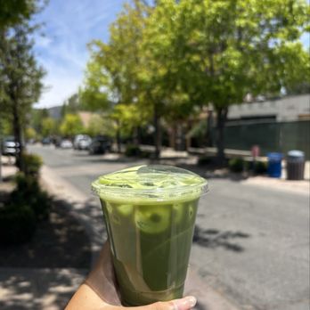 Ellies Ice Cream & Bodega - An iced black sesame matcha latte - Coffee & Tea Near Me - Big Bear Lake, California Ellies Ice Cream & Bodega - An iced black sesame matcha latte - Coffee & Tea Near Me - Big Bear Lake, California