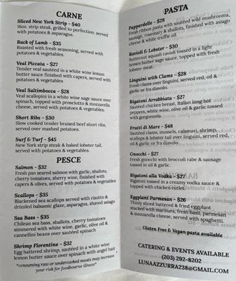 Menu photo 6 Luna Azzurra Fairfield, CT