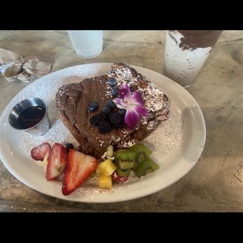 Bistro Cafe - Messier (bacon, Nutella, cream cheese) stuffed French toast - Breakfast & Brunch Near Me - Miami, Florida