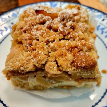 Yalaha Bakery - Sept 2021: Peach Streusel @ $5. There were other varities including Rhubarb. - Bakeries Near Me - Yalaha, Florida Yalaha Bakery - Sept 2021: Peach Streusel @ $5. There were other varities including Rhubarb. - Bakeries Near Me - Yalaha, Florida