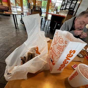 Popeyes Louisiana Kitchen - Land fill waste!!! Why can't they use trays for people dining in? - Fast Food Near Me - Gilroy, California Popeyes Louisiana Kitchen - Land fill waste!!! Why can't they use trays for people dining in? - Fast Food Near Me - Gilroy, California