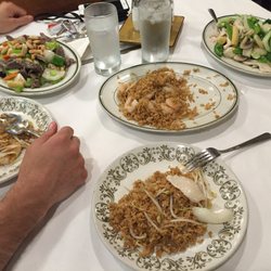 China Palace Restaurant & Tavern - Shrimp fried rice, beef with veggies, chicken with veggies.