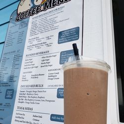 The Surfing Bean Coffee Company - Blended oatmilk mint mocha at the drive thru window